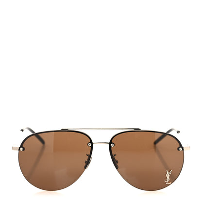 Saint Laurent Aviator Classic 11 Sunglasses Brown 2 of 8