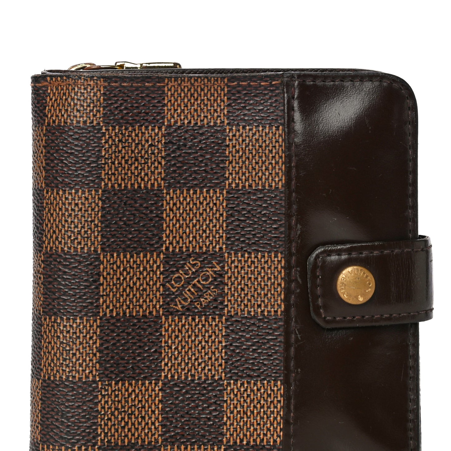 Damier Ebene Zippe Zipped Compact Wallet