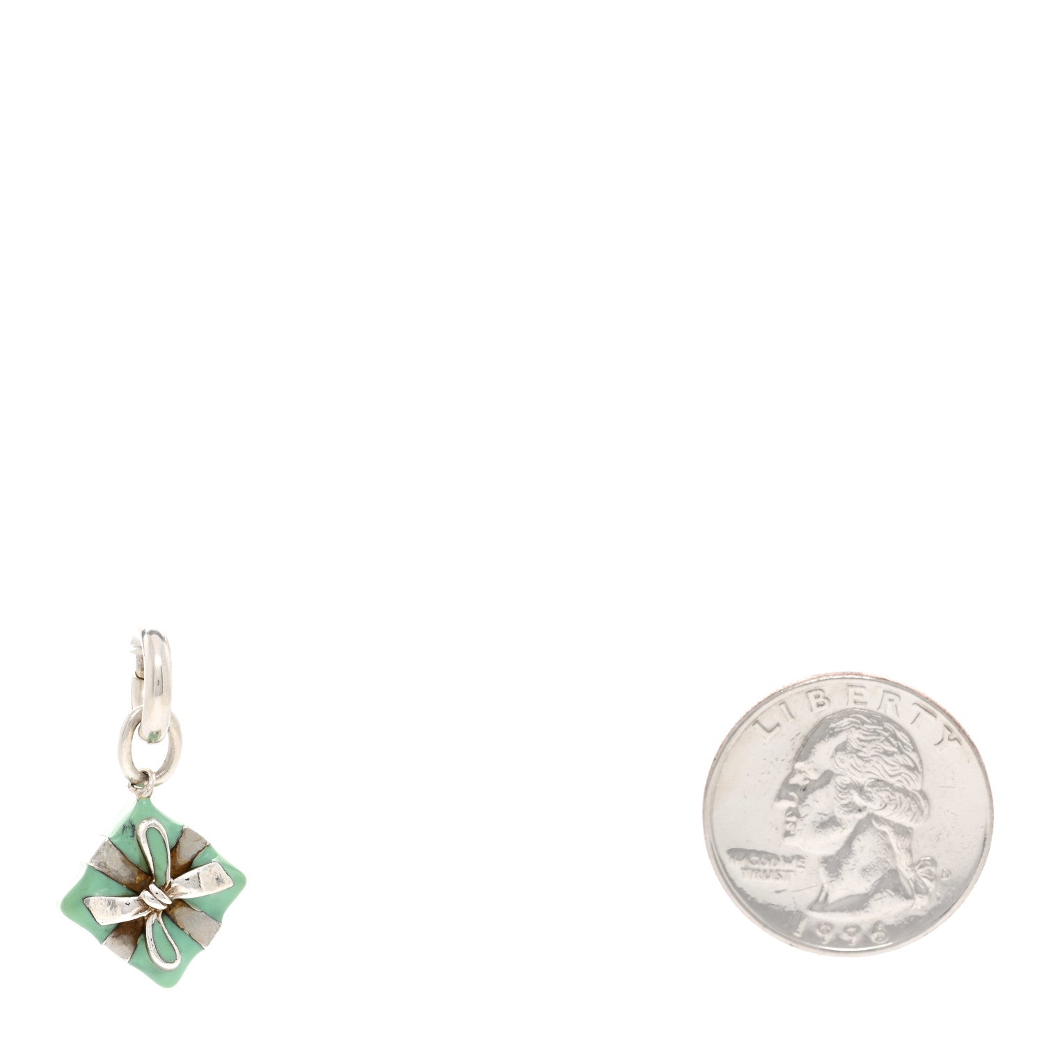Tiffany Sterling Silver Enamel Gift Box Charm Blue 2 of 3