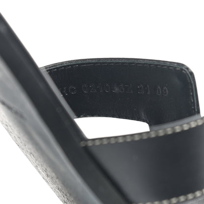 Hermes Box Calfskin Oran Sandals 39 Black 8 of 10