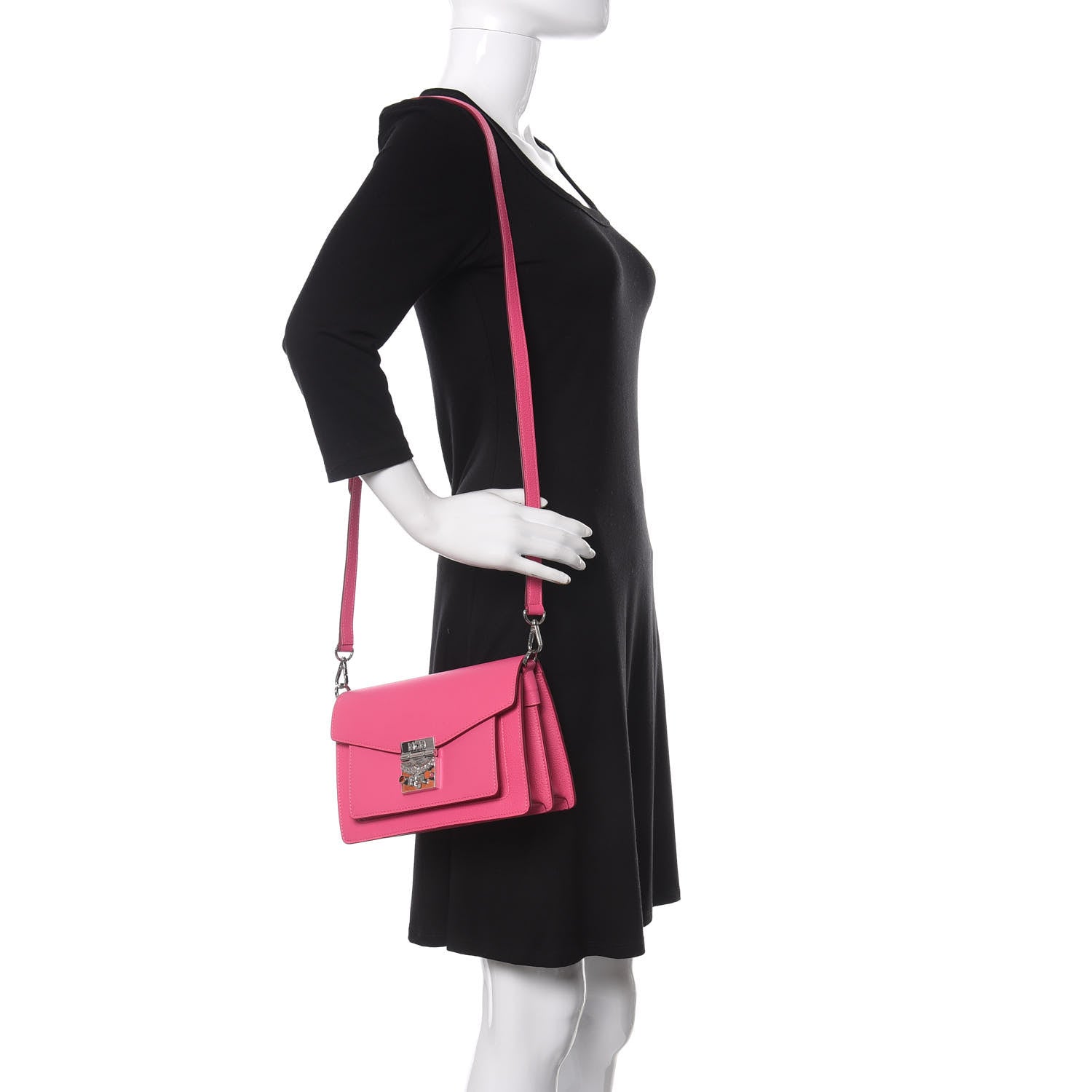 MCM Grained Calfskin Small Patricia Crossbody Sugar Pink 2 of 11