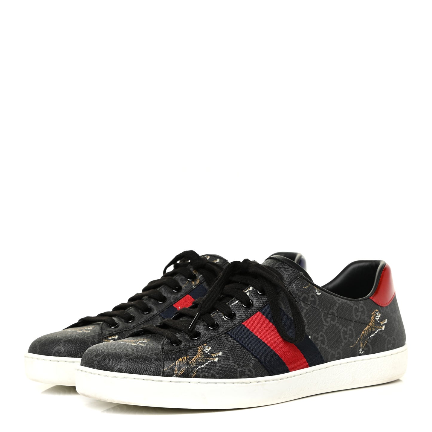 GG Supreme Monogram Tiger Ayers Web Mens New Ace Sneakers 9 Black