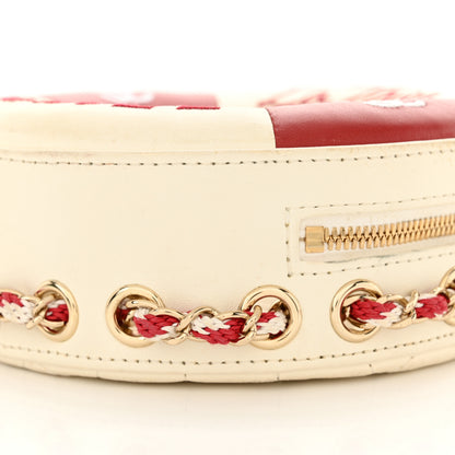 Chanel Lambskin Coco Lifesaver Round Bag Red White 11 of 17