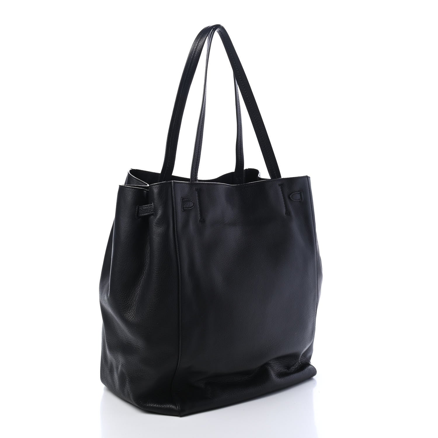 Celine Soft Grained Calfskin Medium Belt Cabas Phantom Black 2 of 4