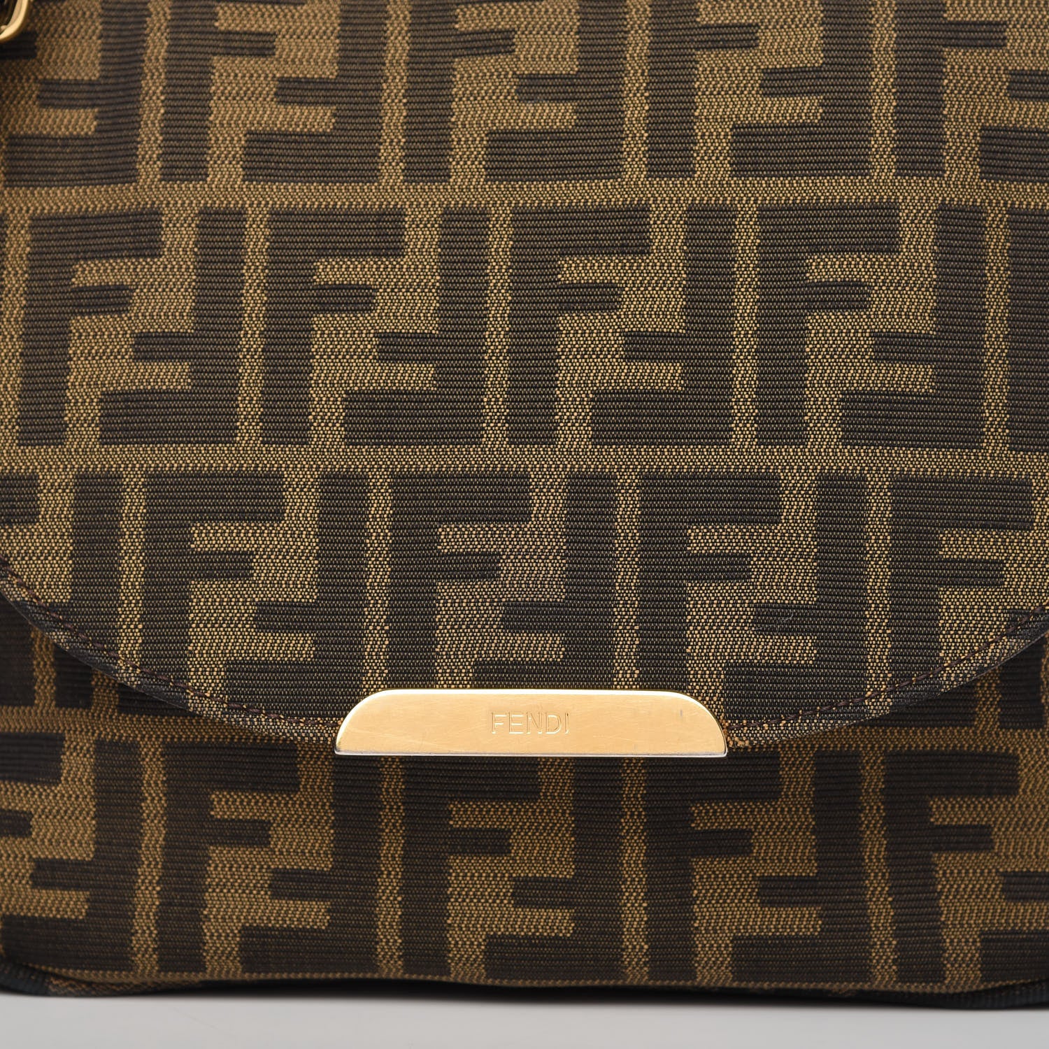 Fendi Zucca Vitello Artic Messenger Bag Tobacco Castagna 10 of 10