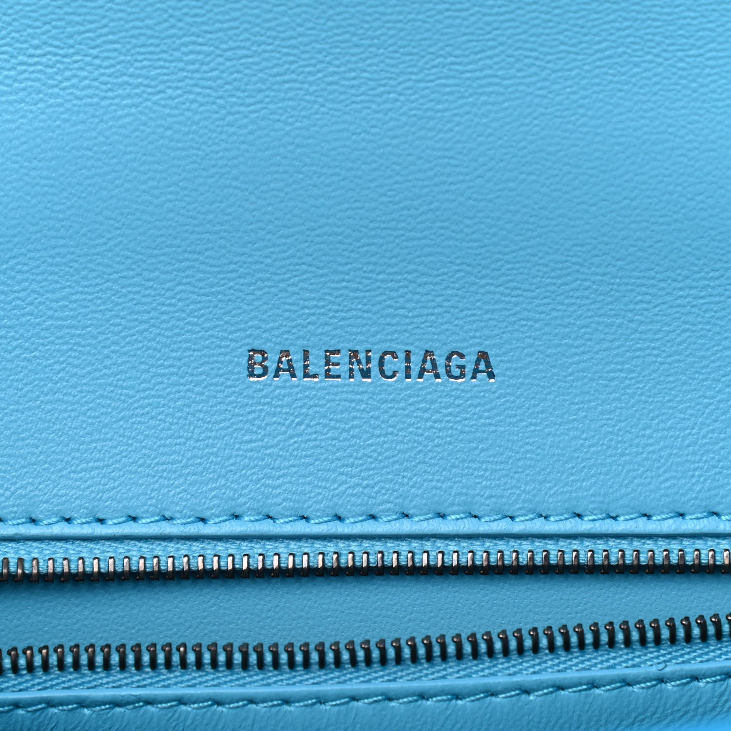 Balenciaga Shiny Calfskin Python Effect Small Hourglass Top Handle Bag Azur Black 6 of 9