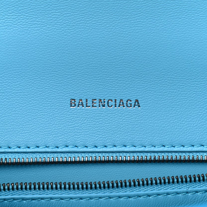 Balenciaga Shiny Calfskin Python Effect Small Hourglass Top Handle Bag Azur Black 6 of 9