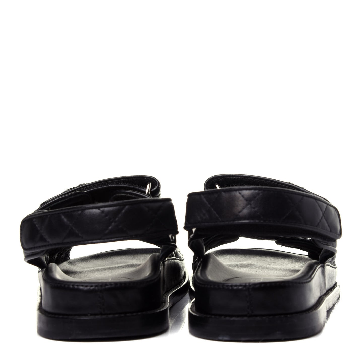 Lambskin Velcro Dad Sandals 38 Black