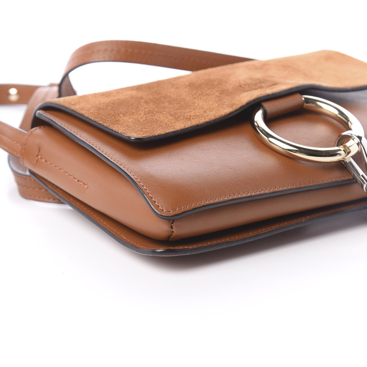 Chloe Suede Calfskin Small Faye Shoulder Bag Tobacco 8 of 9