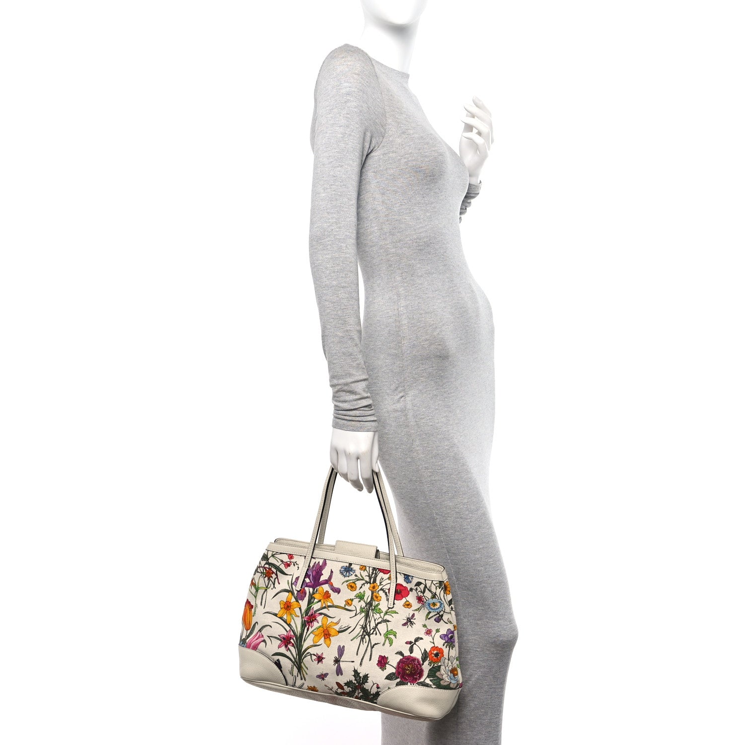 Gucci Canvas Floral Flora Tote White 2 of 11