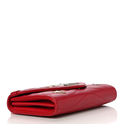 Louis Vuitton Calfskin Love Lock New Wave Long Wallet Red 4 of 15