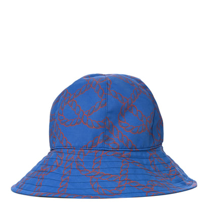 Hermes Toile Technique Cordage Womens Alma Bucket Hat 55 Bleu Zanzibar 1 of 8