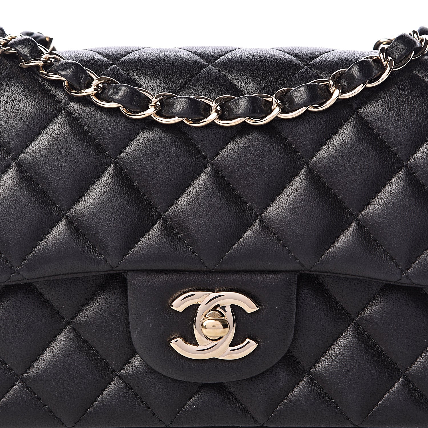 Chanel Lambskin Quilted Mini Rectangular Flap Black 8 of 12