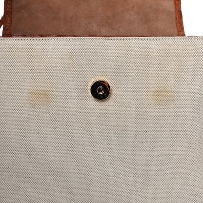 Nancy Gonzalez Linen Crocodile Top Handle Bag Natural Brown 5 of 5