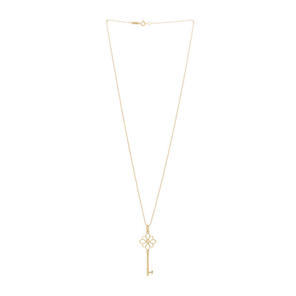 Tiffany 18K Yellow Gold Knot Key Pendant Necklace 3 of 6