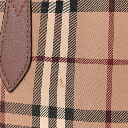 Burberry Grainy Calfskin Haymarket Check Medium Reversible Tote Dusty Pink 16 of 20