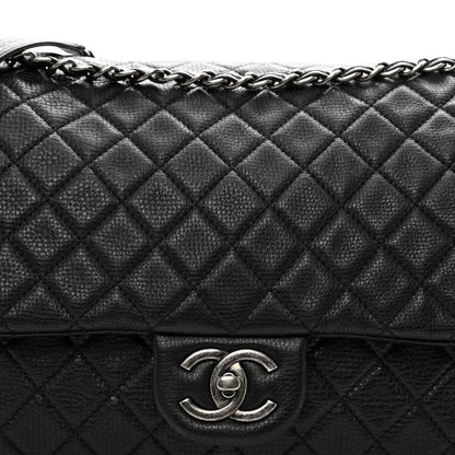 Chanel Grained Calfskin Quilted XXL Travel Flap Bag Black 7 of 10