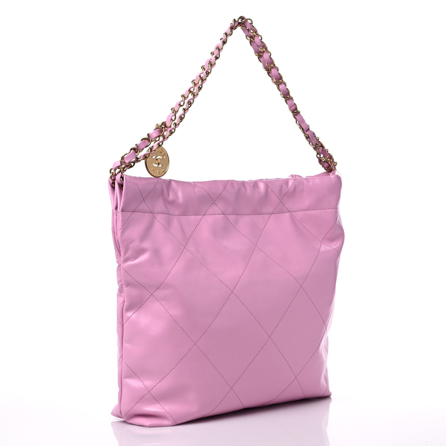 Shiny Calfskin Quilted Small Chanel 22 Pink