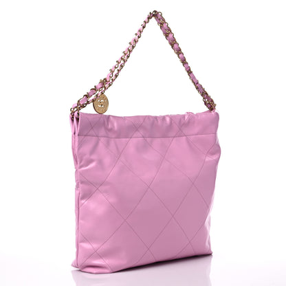 Chanel Shiny Calfskin Quilted Small Chanel 22 Pink 3 of 9
