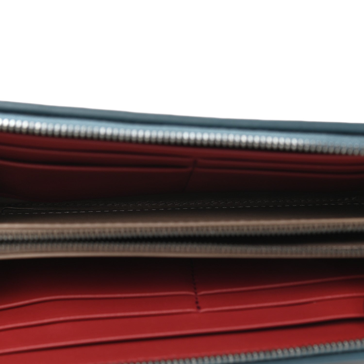 Bottega Veneta Nappa Intrecciato Zip Around Wallet Blue 5 of 8