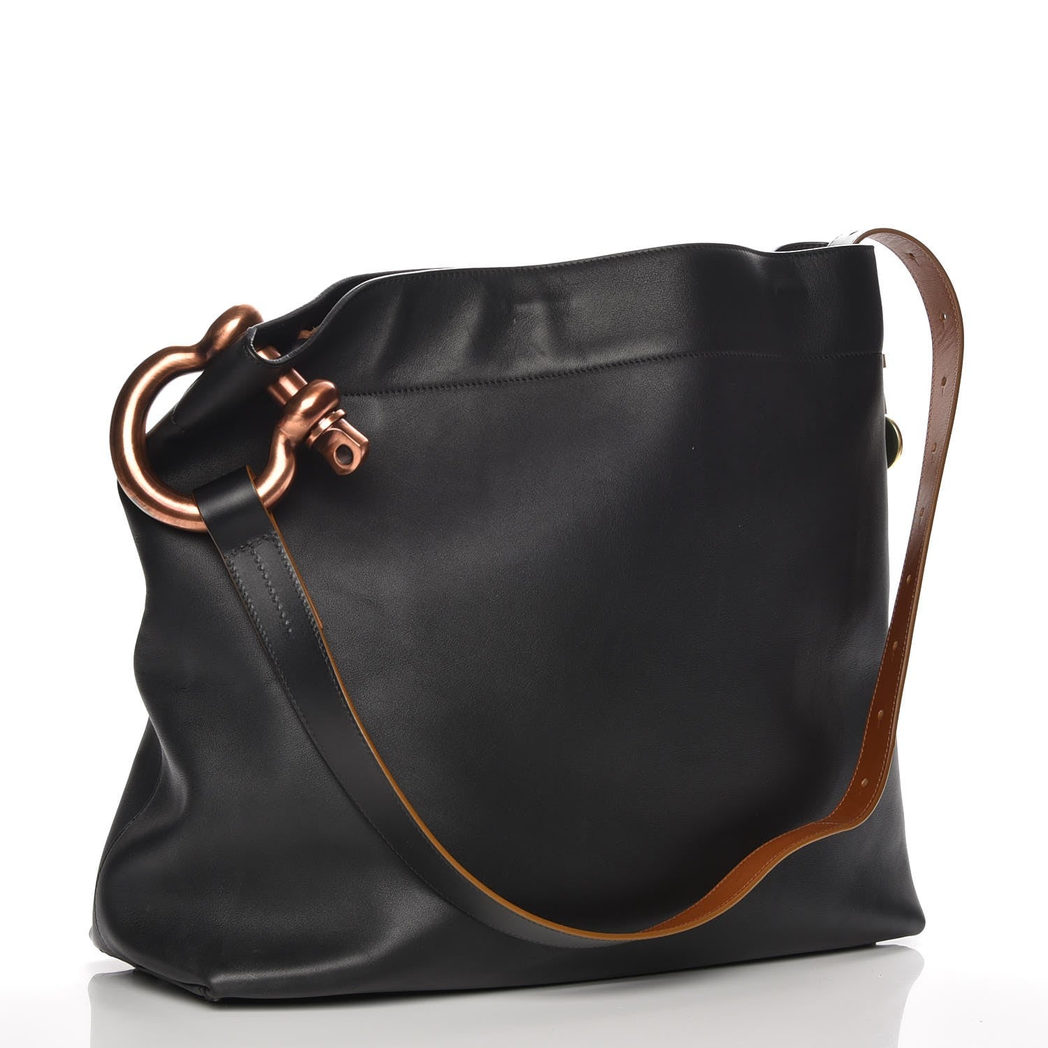 Tom Ford Calfskin Fisherman Hook Drawstring Hobo Bag Black 3 of 6