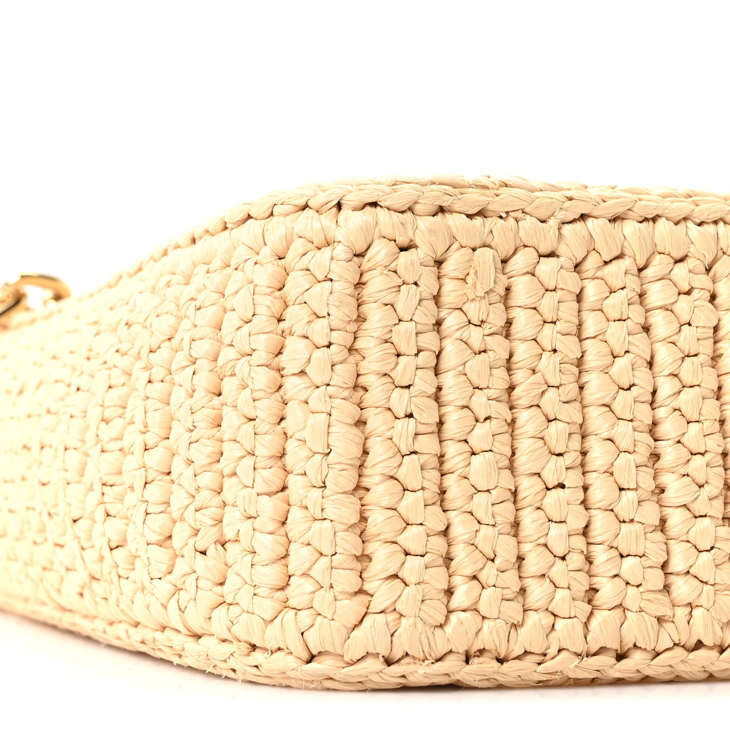 Yarn Raffia Effect Crochet Mini Re-Edition 2000 Shoulder Bag Naturale