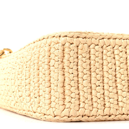 Prada Yarn Raffia Effect Crochet Mini Re-Edition 2000 Shoulder Bag Naturale 8 of 9