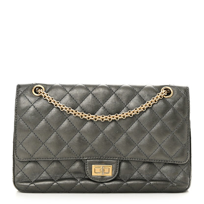 Chanel Metallic Aged Calfskin Quilted 2.55 Reissue 226 Flap Dark Grey 1 of 10