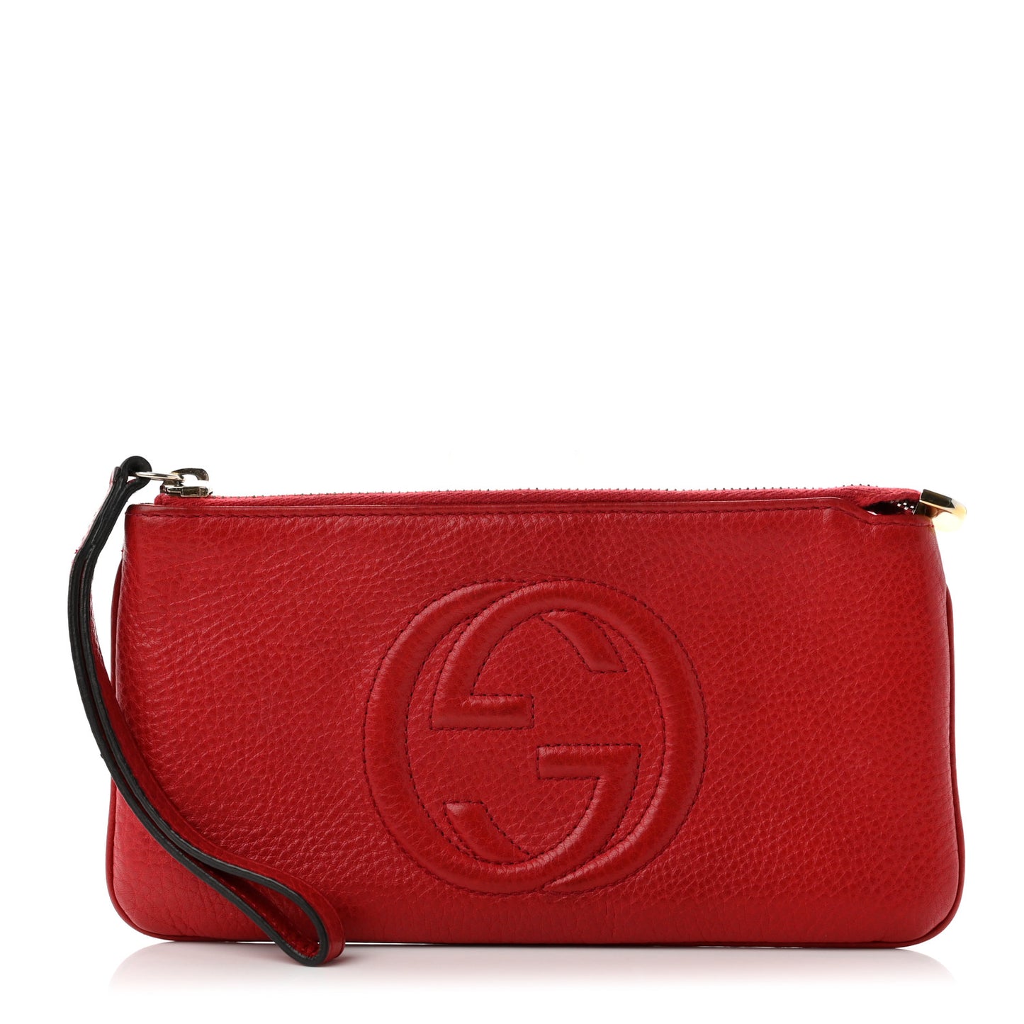 Pebbled Calfskin Soho Wristlet Vibrant Red