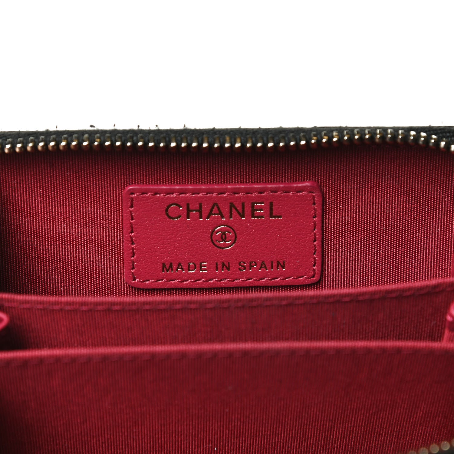 Chanel Shiny Goatskin Quilted Chanel 19 Zip Around Coin Purse Wallet Black 6 of 10
