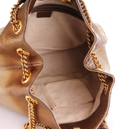 Gucci Metallic Pebbled Calfskin Medium Soho Chain Shoulder Bag Gold Ombre 5 of 7