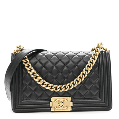 Chanel Lambskin Quilted Medium Boy Flap Black 1 of 13
