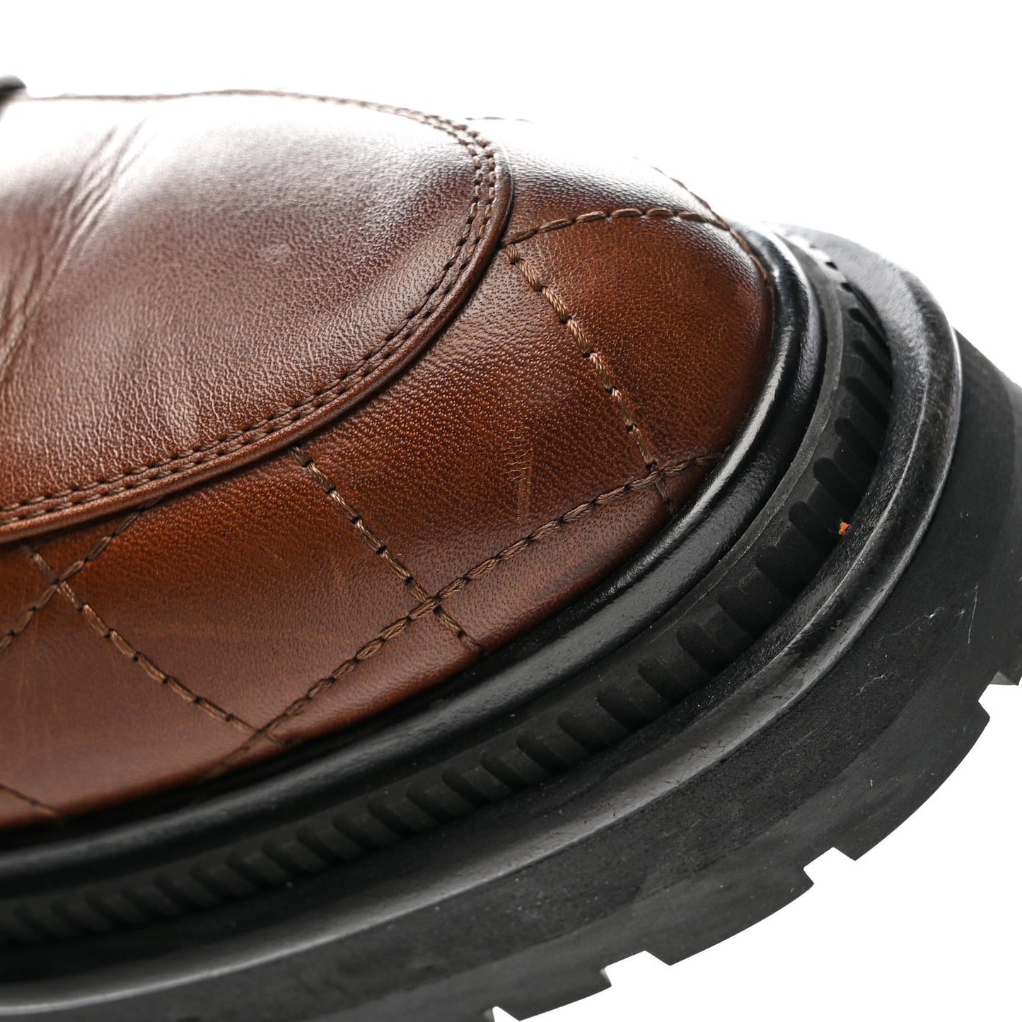 Calfskin Quilted CC Mocassin Loafers 36 Brown
