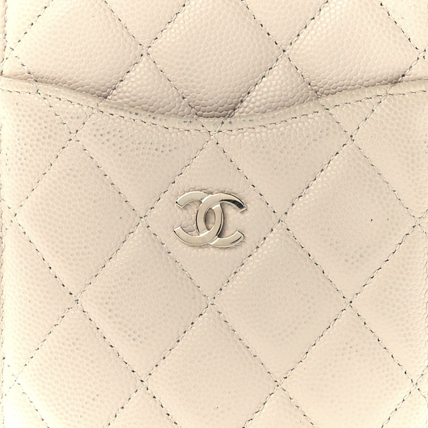 Caviar Quilted Classic iPhone Pouch Light Beige