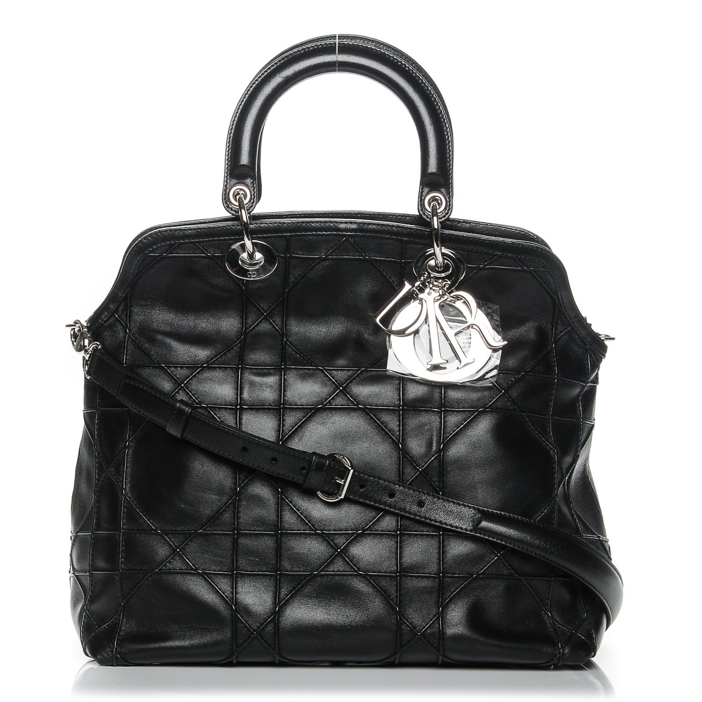 Lambskin Cannage Medium Granville Tote Black
