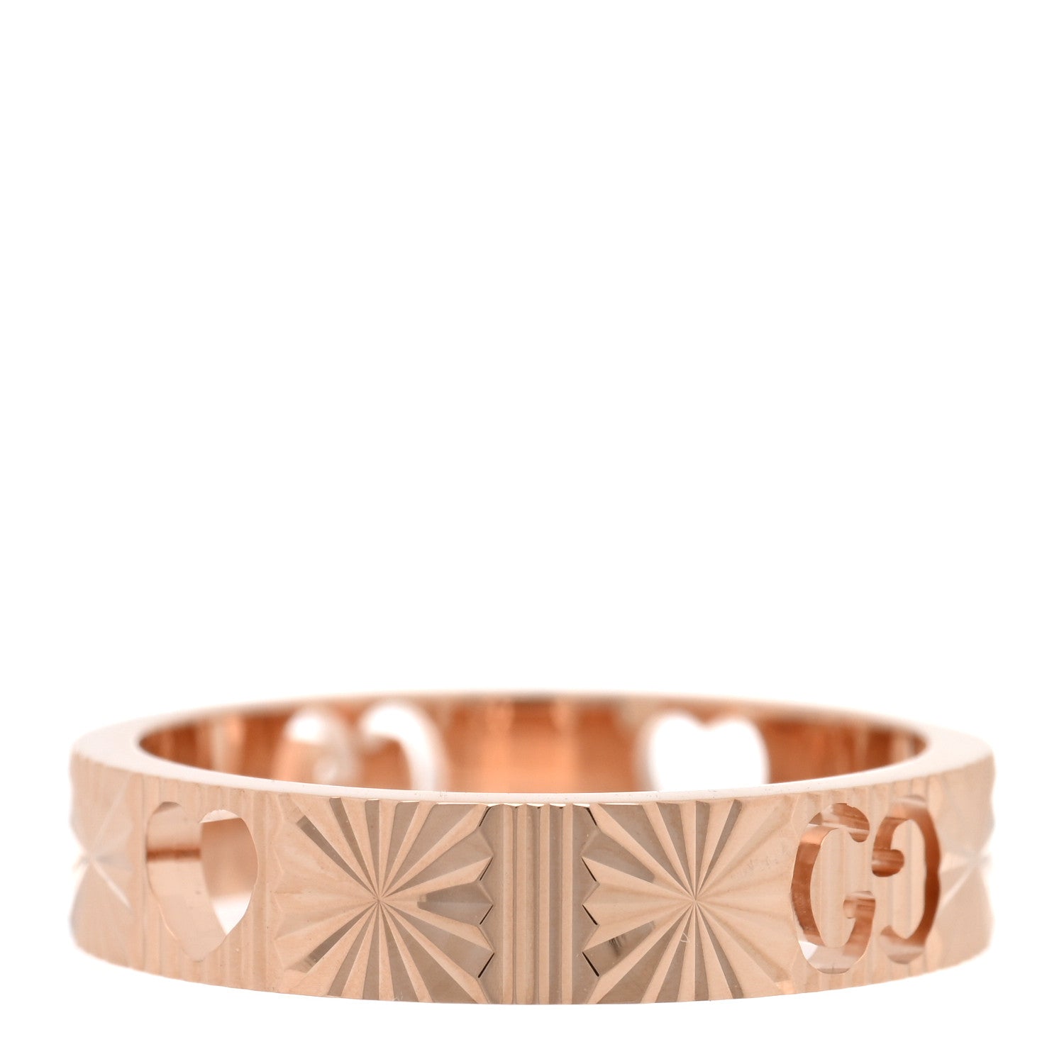 Gucci 18K Rose Gold Icon Stars Band Ring 49 4.75 3 of 4