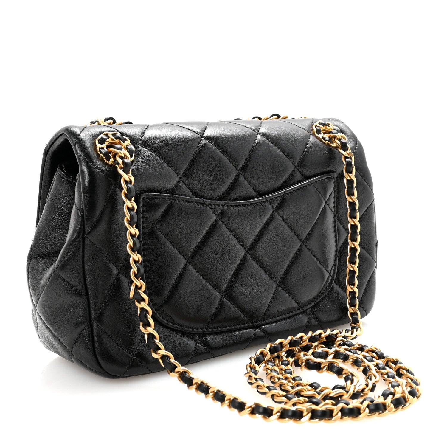 Chanel Lambskin Quilted Braided CC Mini Flap Black 3 of 11