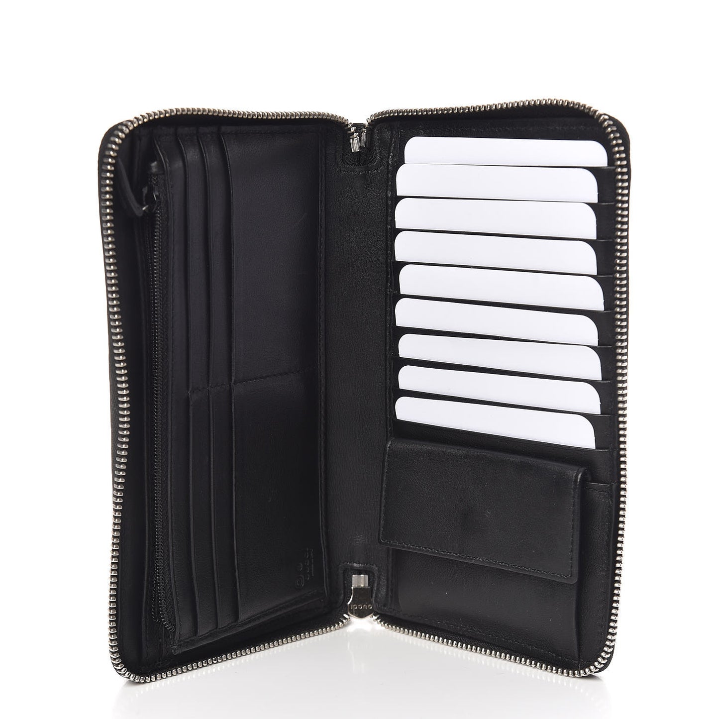 Microguccissima Large Zip Around Organizer Wallet Black