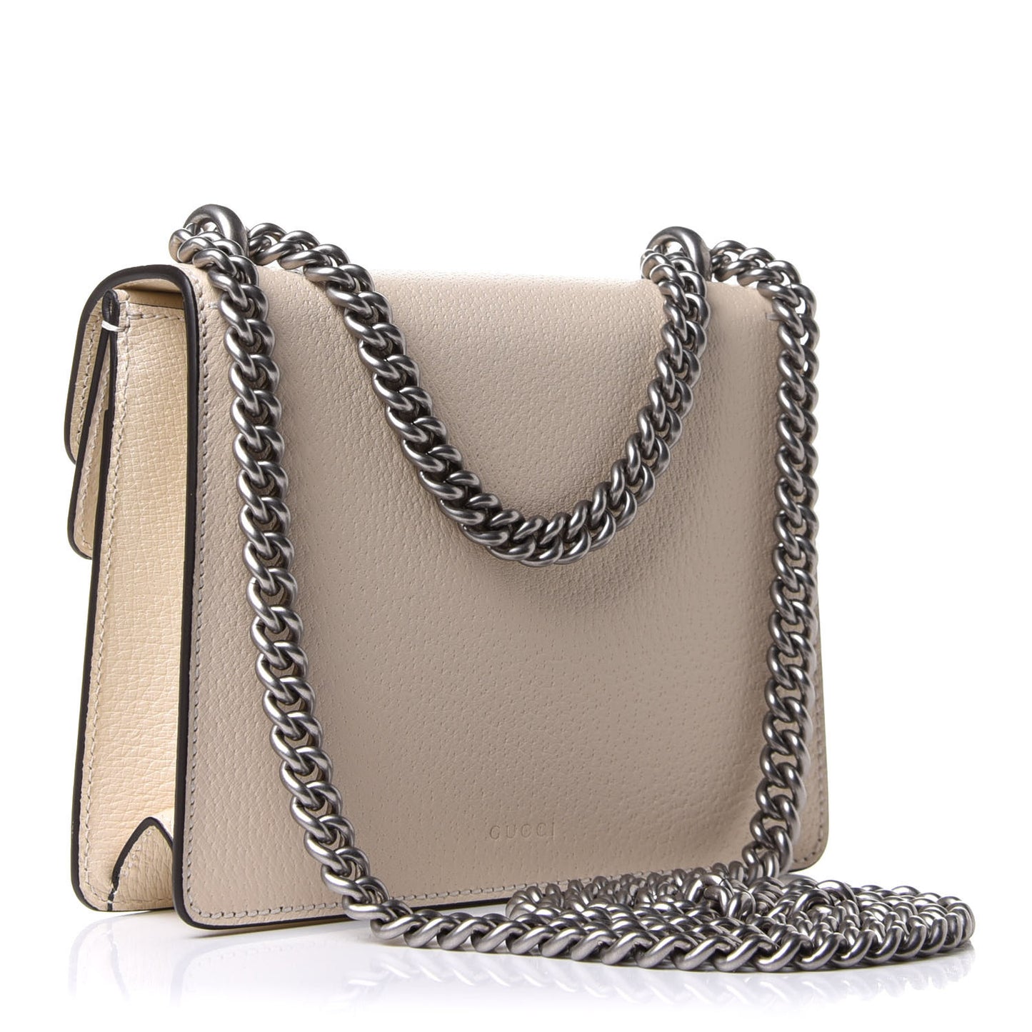 Textured Calfskin Crystal Mini Dionysus Shoulder Bag Mystic White