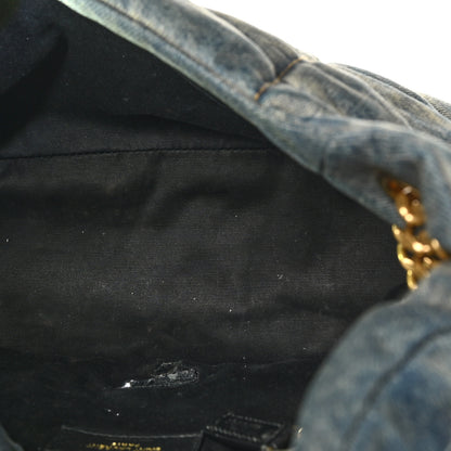 Saint Laurent Denim Quilted Small Loulou Puffer Monogram Chain Satchel Blue Cinnamon 5 of 11