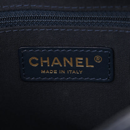 Chanel Calfskin Quilted CC Small Vanity Case Navy 6 of 13