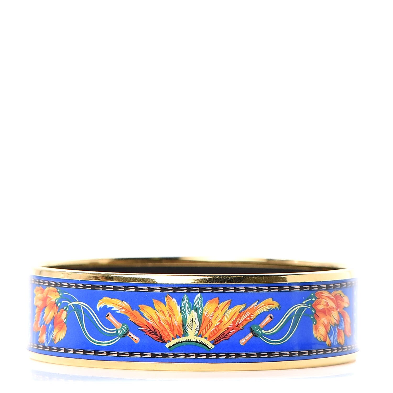 Hermes Enamel Printed Brazil Wide Bracelet 65 1 of 5