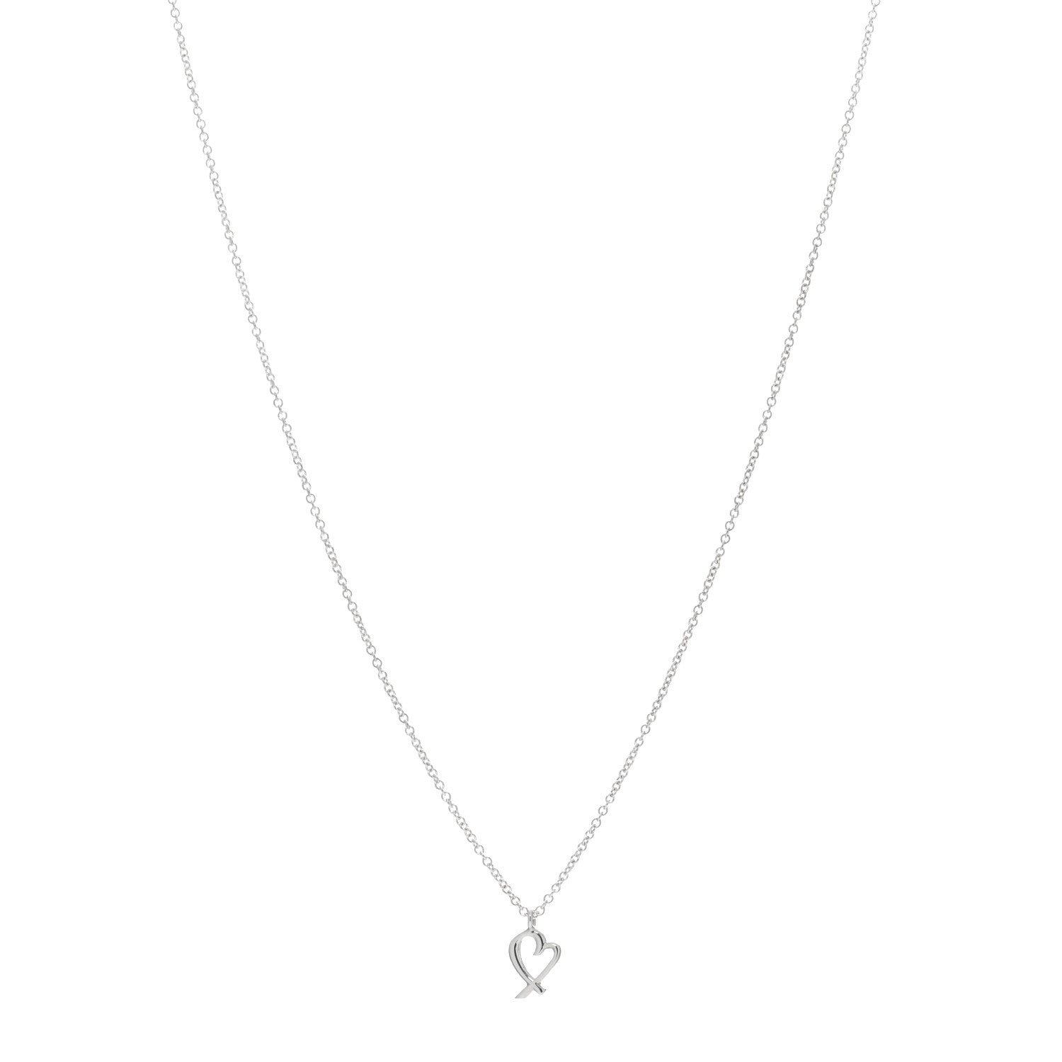 Tiffany Sterling Silver Mini Paloma Picasso Loving Heart Pendant Necklace 1 of 4