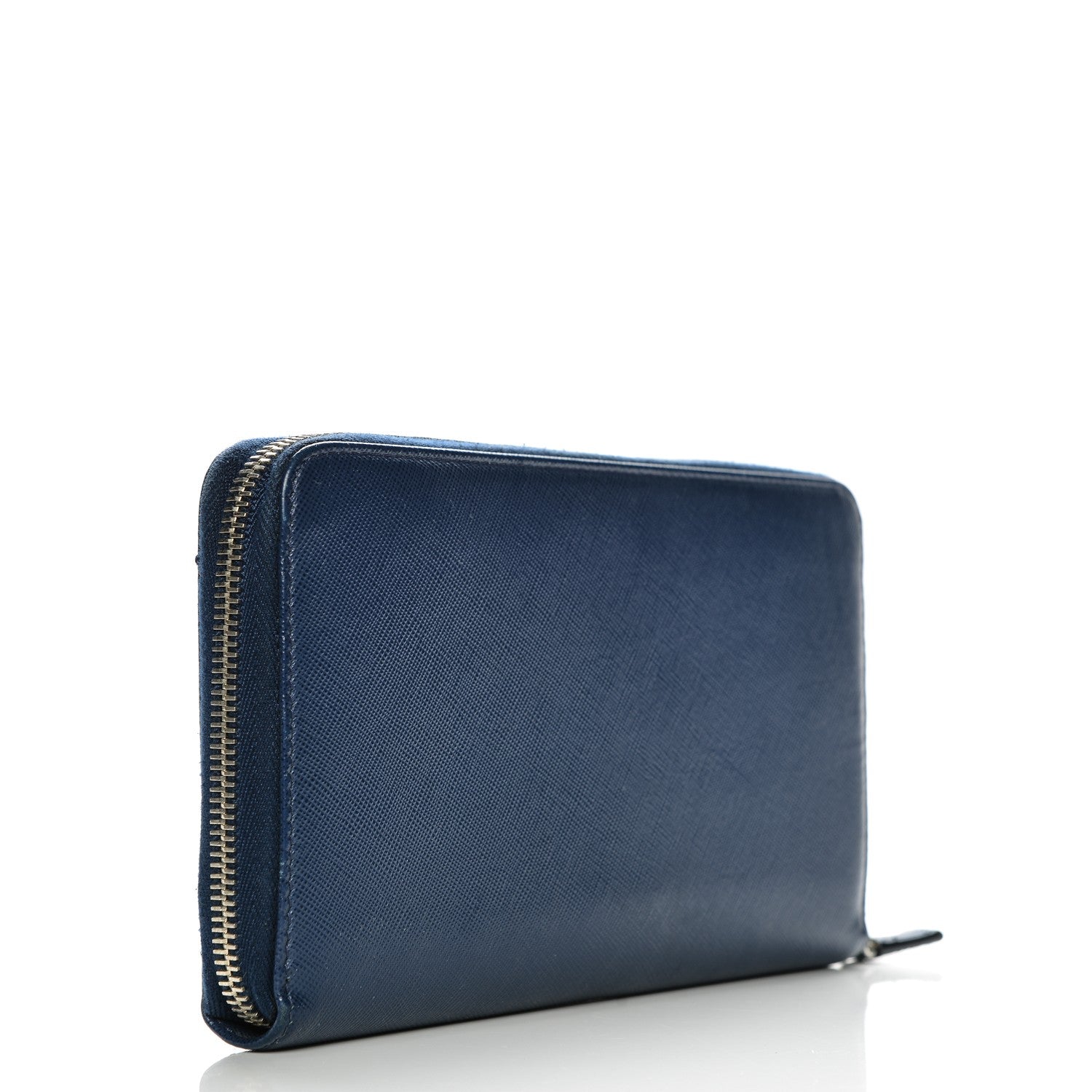 Prada Saffiano Large Zip Around Travel Wallet Bleuette 3 of 8