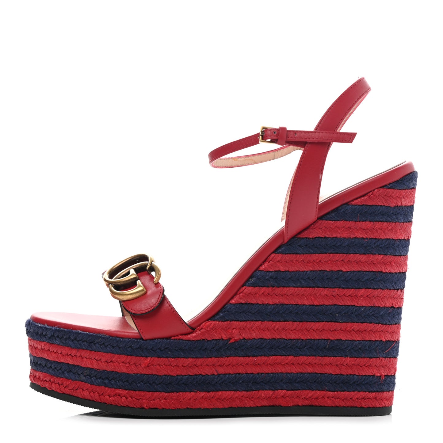 Lifford Calfskin Aitana Espadrille Platform 45/130mm Wedge Sandals 38 Hibiscus Red
