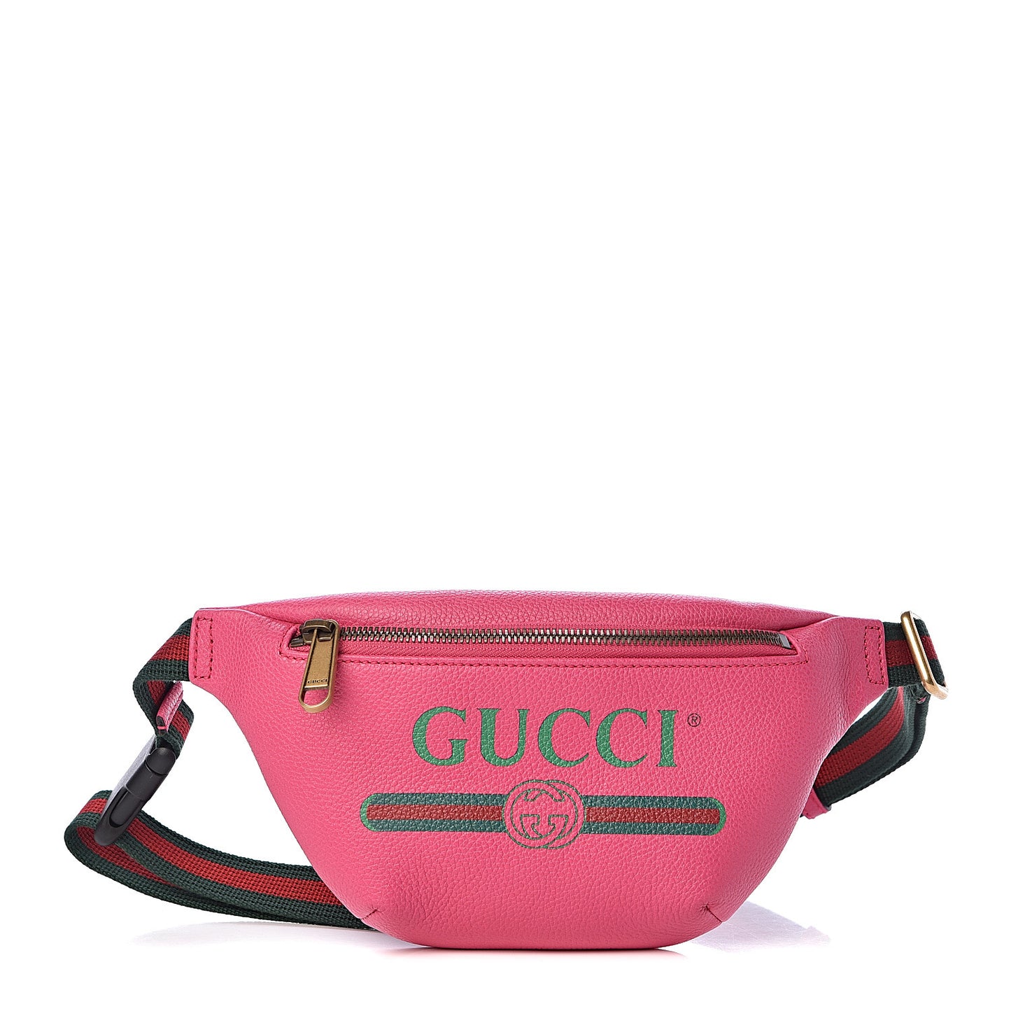 Grained Calfskin Small Logo Belt Bag Box Pink Green