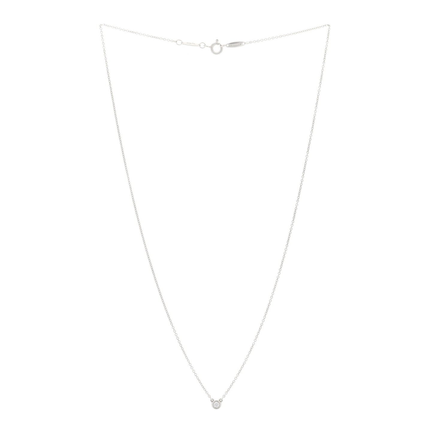 Sterling Silver Diamond .05ct Elsa Peretti Diamonds by the Yard Pendant Necklace