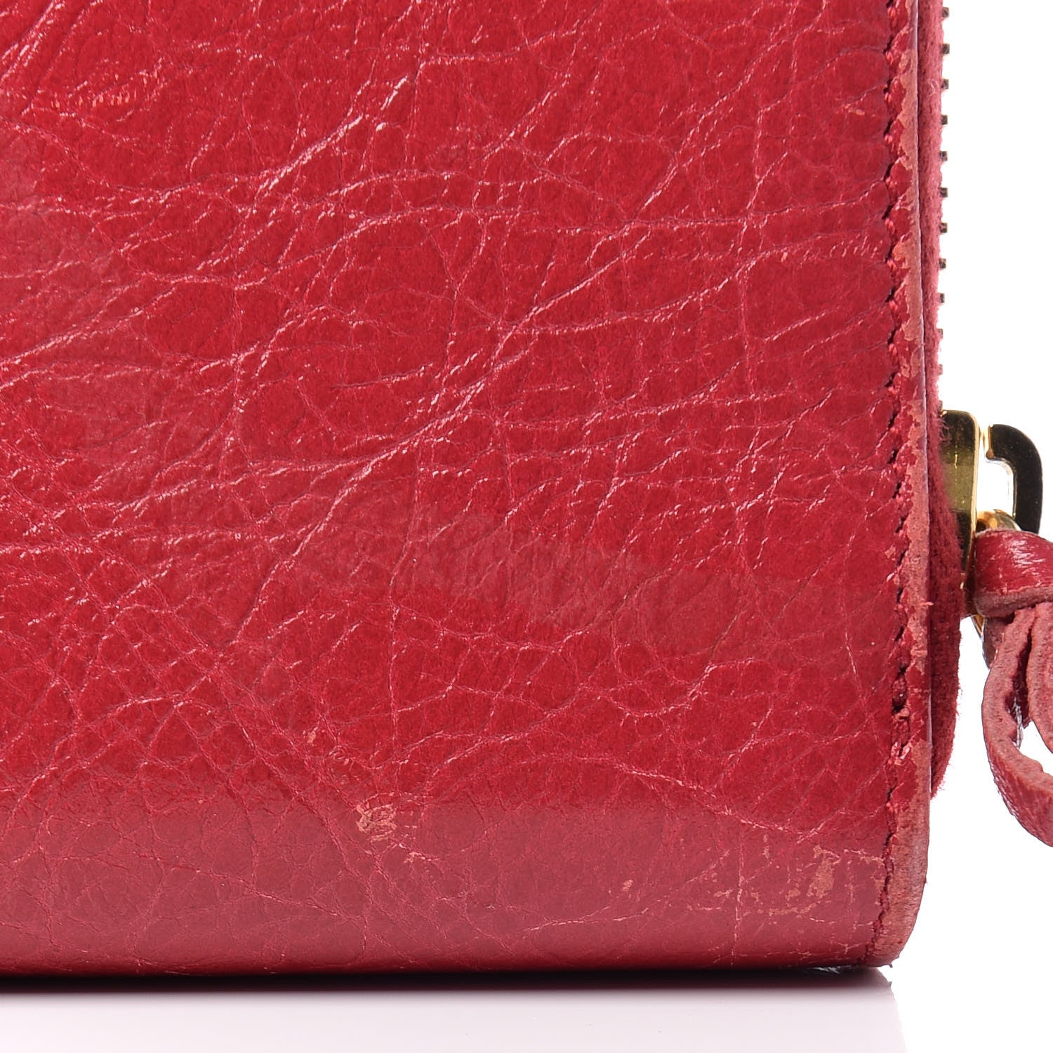 Balenciaga Agneau Classic Gold Hardware Continental Zip Around Wallet Rouge Sapphire 10 of 15