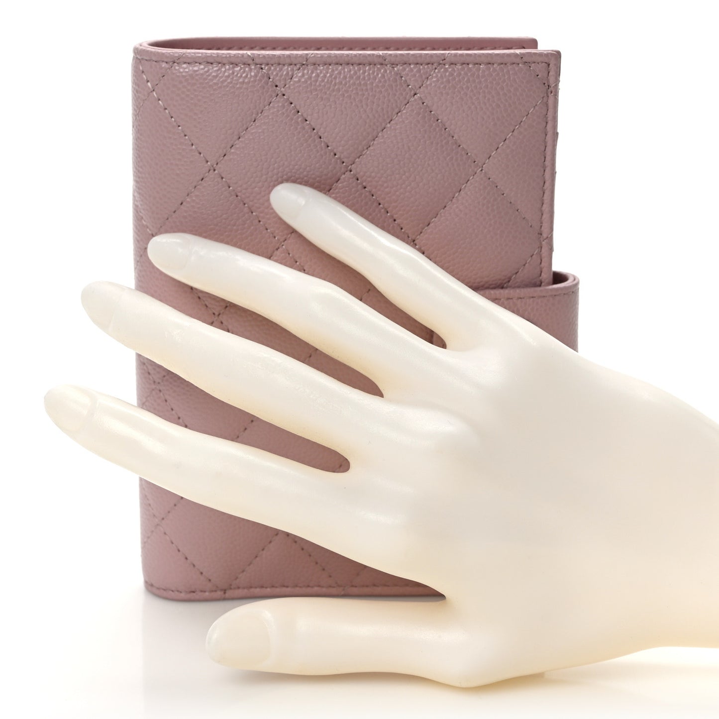 Caviar Quilted Passport Holder Light Pink