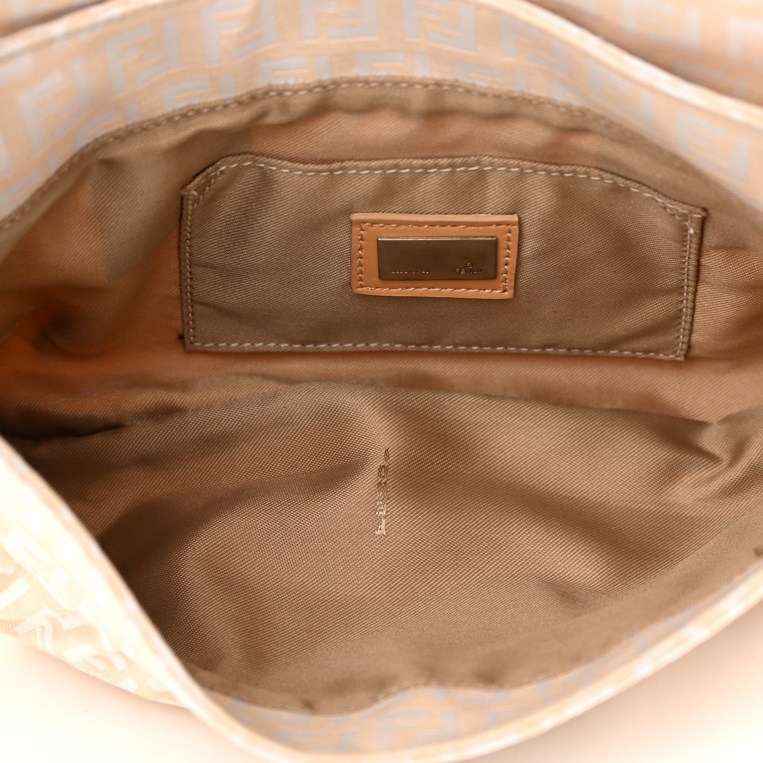 Fendi Zucchino Small Chef Shoulder Bag Beige White 5 of 15
